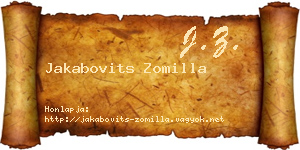 Jakabovits Zomilla névjegykártya